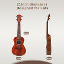 Raimy Kids Guitar Ukulele - 21in Ukulele Guitar Toys for Kids Ages 3 4 5 6 7+ Year Old Boys Girls Simulated Sound Quality Music Instruments Learning Education (Mahogany) by TinyTreasures Baby Boutique