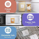 6-Pack Borosilicate Glass Storage Jars with Bamboo Lids + 132 Pre-Printed Pantry Labels Included, BPA-Free Thicken Airtight Containers for Flour, Sugar, Rice, Microwave & Freezer Safe(100OZ/54OZ/27OZ) by CozyNest Decor