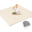 Padded Baby Play Mat, Super Soft Vegan Leather Floor Mat for Baby Girls and Boys, 48x48 Non-Slip Thick Foam Cushioned Play Mat for Babies 6-12 Months, Fits Nicely Into 50x50 Playpen Mat, Beige by TinyTreasures Baby Boutique