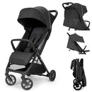 Inglesina Quid³ Stroller, Cosmic Black - Compact Reclining Travel Stroller for Baby & Toddler 0-55 lbs, One Hand fold, Car seat Compatible, Airplane Overhead, Lightweight, Foldable, XL UPF 50+ Canopy by TinyTreasures Baby Boutique