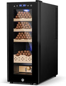 Cigar Electric Humidor, 35L 250 Counts Large Capacity Thermostatic Electric Cigar Cooler Cabinet with Digital LED Screen, Safety Lock,Smart Humidity & Temp Control, Gifts for Men by CozyNest Decor