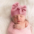 BQUBO Newborn Baby Hats Mittens Set Hospital Hat Beanie Infant Bow Hats Baby Gloves No Scratch Mittens for 0-6 Months by TinyTreasures Baby Boutique