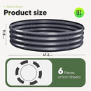 KING BIRD Raised Garden Bed Galvanized Round Planter Box Outdoor for Gardening, Plants, Vegetables, Flowers, Dark Grey, 47x47x12 in by GreenHaven Gardens
