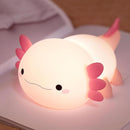 Axolotl Lamp,Cute Axolotl Night Light,Dimmable Silicone Animal Nursery Night Light,Adorable Rechargeable Squishy Novelty Bedside Touch Lamp,Baby Room Decor, Axolotl Gifts for Kids/Girls by TinyTreasures Baby Boutique