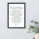 LuZhiQiang The Lords Prayer Wall Decor 16"×11" Our Father Prayer Bible Verse Sign Wood Framed Wall Hanging Art (Black) by CozyNest Decor