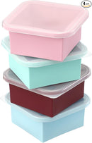 2-Cup Silicone Freezer Trays with Lids – Perfect for Meal Prep, Portion Control, and Easy Freezing-Meal Prep Container Molds for Soup,Leftovers (Multicolors, 4 Pack) by TinyTreasures Baby Boutique