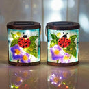 Starsoul 2 Pack Hanging Solar Lantern Outdoor Waterproof Glass Ladybug and Flowers Decorative Solar Lights for Outside Garden Yard Table Patio Decor by GreenHaven Gardens