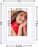 Vittanly 6x8 Picture Frames Set of 9, Shatter Resistant Plexiglass, Display 4x6 Pictures with Mat or 6x8 without Mat, Photo Frames for Wall or Tabletop, Engineered Wood, White by CozyNest Decor