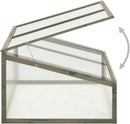 Solid Firwood Garden Portable Wooden Greenhouse, Raised Flower Planter with Open Bottom, Mini Greenhouse Cabinet for Outdoor Indoor Use 39.4"x25.6"x15.7"/Gray by GreenHaven Gardens