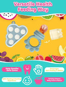 Baby Breastmilk Popsicle Molds & Fruit Food Feeder Pacifier, Silicone Baby Food Storage Containers, Baby Popsicle Molds Teething for Toddler Teething & Infant Self Feeding (Blue) by TinyTreasures Baby Boutique