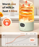 Portable Bottle Warmer 17oz Large Capacity Bottle Warmer for Travel, Fast Heating for Breast Milk Formula and Milk, Suitable for Baby Outdoor Airplane and Car Green5 by TinyTreasures Baby Boutique