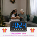 Small LED Digital Clock for Bedroom, Loud Alarm Clock for Heavy Sleepers Adults, Teens | Plug-In Electric Desk Clock | Simple Bedside Nightstand Clock with Adjustable Volume/Brightness/Snooze – Blue by TinyTreasures Baby Boutique