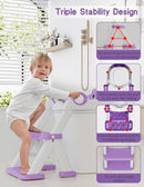 Potty Training Seat, Toddler Toilet Seat With Steps, 2 In 1 Toddler Potty Training Toilet With Splash Guard, Anti-Slip Step Stool Soft Mat, Adjust High Potty Seats For Toddlers Kids Boys Girls by TinyTreasures Baby Boutique
