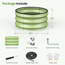 2pcs 2x2x1 FT Galvanized Raised Garden Bed Kit, Round Raised Garden Beds Outdoor Raised Beds for Gardening, Planter Boxs for Vegetables Flower Herb(Pearl White & Sage Green) by GreenHaven Gardens