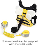 PandaEar 3 in 1 Toddler Harness Leashes + Anti Lost Wrist Link, Kids Bee Safety Backpack Harness with Children Leashes, Child Anti Lost Leash for Girls Boys Outdoor by TinyTreasures Baby Boutique