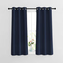 NICETOWN Blackout Navy Curtains & Drapes 48 inch Long for Kitchen - Thermal Insulated Solid Grommet Room Darkening Panels for Bathroom (Navy, 1 Pair, W37 x L48) by TinyTreasures Baby Boutique