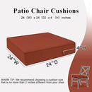 Outdoor Chair Cushions Set of 2 for Patio Furniture 24x24x4 Inch Waterproof Patio Chair Cushion 3 Year Color Fastness Square Elastic Foam Garden Sofa Couch Pads with Ties and Handle,Spice by GreenHaven Gardens