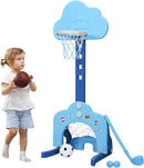 Costzon Kids Basketball Hoop, Toddler Sports Activity Center w/ 5 Adjustable Height Levels, Basketball Soccer Golf Game Set, Indoor Outdoor Basketball Hoop Set Gift for Baby Infant by TinyTreasures Baby Boutique