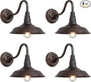4-Pack Outdoor Gooseneck Barn Light 10" Retro Exterior Wall Light Iron Art Dome Farmhouse Wall Sconces Anti-Rust Waterproof Outdoor Light for House Porch Garage Entryway by GreenHaven Gardens