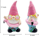 BAYN Garden Gnome Statues Outdoor Decor, Solar Powered Outdoor Gnome with Flamingo Swimming Decorative Yard Garden Lights Art Gifts with 11 Warm White LEDs by CozyNest Decor