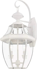 Livex Lighting 2251-03 Outdoor Wall Lantern with Clear Beveled Glass Shades, White by GreenHaven Gardens