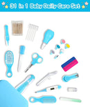 Baby Grooming and Healthcare Kit, Portable Baby Safety Care Set with Hair Brush Comb Nail Clipper Nasal Aspirator for Nursery Newborn Infant Girl Boy (31 in 1, Blue) by TinyTreasures Baby Boutique