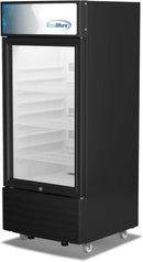 KoolMore KM-MDR-1D-6C 6 Cu. Ft. Commercial One Glass Door Display Upright Beverage Refrigerator Cooler Merchandiser-22.8 in. x 21.4 in. x 52.7 in. [Black] by CozyNest Decor
