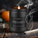 2 Pack Men Candles | Smoke & Vanilla + Vintage Leather - Scented Candles for Men - Masculines Candle - Soy Candle for Home Scented, Man Gifts, Black Jar - 7oz by CozyNest Decor