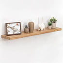 Floating Shelves for Wall, 42" Flat Edge Solid Elm Wood Floating Shelf, Wall-Mounted Display Shelves with Invisible Heavy-Duty Metal Bracket, Floating Shelf for Living Room Kitchen, Natural by CozyNest Decor