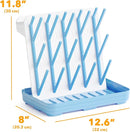 SpaceAid Baby Bottle Drying Rack with 20 Hooks, Space Saving Kitchen Bottles Rack Dryer, Vertical Baby Bottle Holder Organizer for Countertop Storage Accessories (White and Blue) by TinyTreasures Baby Boutique
