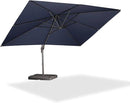 PURPLE LEAF 10' X 13' Patio Cantilever Umbrella Rectangle Umbrella Outdoor with Aluminum Offset Hanging and 360° Rotation for Pool Garden Deck Patio, Navy Blue by GreenHaven Gardens