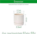 D'vine Dev Set of 2 Plants Pots, 4.7 Inch Ceramic Planter Pot for Plants with Drainage Hole and Saucer, Oatmeal, 94-V-B-8 by GreenHaven Gardens