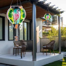 Starsoul 2 PC Flamingo Hot Air Balloon Solar Lantern with Flame Glass Outdoor Hanging Hot Air Balloon Solar Light Waterproof Garden Patio Yard Party Decorations by GreenHaven Gardens