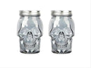 Set of 2 Skull Mason Jar Glasses with Lids | 16oz Reusable Halloween Drinking Glasses | Unique Skull Décor, Storage, & Canning Jars for Parties & Gifts by CozyNest Decor