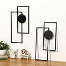 OYEFLY 2 Pcs Metal Abstract Wall Art,Modern Geometric Decor (Black, style 3) by CozyNest Decor