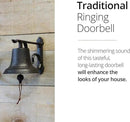 NACH Rustic Cast Iron Doorbell, Medium Door Bells for Homes, Classic Dinner Bell, Black Doorbell, 12.2 x 7.7 x 8.3 Inches, JS-90-096 by GreenHaven Gardens