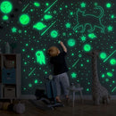 Glow in The Dark Stars for Ceiling Decor,849 Pcs Glowing Stickers for Ceiling Planets, Luminous Stars and Dots Wall Decals Kids Living Room,Rocket Astronaut Decorations for Boys Girls by TinyTreasures Baby Boutique