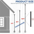 ZMTECH 10 FT Flag Pole Kit in Ground with 5 Pronges Base, Heavy Duty Flag Pole Holder with Metal Eagle Topper for Outside House & Yard Outdoor Garden Decor Residential Commerical(1 Pack,Without Flag) by GreenHaven Gardens
