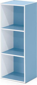 Furinno 3-Tier Open Shelf Bookcase, White/Light Blue 11003WH/LBL by TinyTreasures Baby Boutique