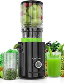 Cold Press Juicer - 5.3" Large Feed Chute Juicer Machines for Whole Vegetables & Fruits, 99% High Juice Yield, Quiet & Easy to Clean Slow Masticating Juicer, BPA-Free, Preserves More Nutrients (Black) by CozyNest Decor