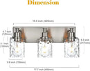 BONLICHT Bathroom Vanity Light Fixtures 3 Lights Modern Wall Sconce Brushed Nickel with Metal Base and Hammered Glass Shade, Industrial Farmhouse Bath Wall Lights for Hallway Kitchen Bedroom by CozyNest Decor