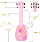 YOLOPARK 17" Kids Toy Guitar for Girls Boys, Mini Toddler Ukulele Guitar with 4 Strings Keep Tones Can Play for 3, 4, 5, 6, 7 Year Old Kids Musical Instruments Educational Toys for Beginner (Pink) by TinyTreasures Baby Boutique