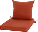 24x24 Inch Outdoor Cushions for Patio Furniture, Waterproof Outdoor Chair Cushions w/Fade-Resistant, Removable & Machine-Washable Covers, Deep Seat Sofa/Couch Pad Replacement – Set of 1/2/4, Rust by GreenHaven Gardens