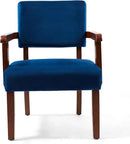 Accent Chair Set of 2 with Table, Living Room Chairs with Velvet Soft Seat & Armrests for Living Room Bedroom Reading Room Waiting Room (Velvet Navy) by CozyNest Decor