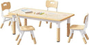 Brelley Kids Table and 4 Chairs Set, Height Adjustable Toddler Table and Chair Set, Graffiti Desktop, Non-Slip Legs, Max 300lbs, Children Multi-Activity Table for Ages 2-8 by CozyNest Decor