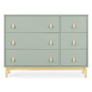 Delta Children babyGap Legacy 6 Drawer Dresser with Leather Pulls and Interlocking Drawers Greenguard Gold Certified, Sage Green w/Natural by TinyTreasures Baby Boutique