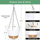 QCQHDU 2 Pack 10 inch Hanging Planters for Indoor Plants, Outdoor Hanging Baskets, Self Watering Pots with Drainage Holes & Removable Tray (White, 10 inch) by GreenHaven Gardens
