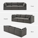 mopio Oversized Modular Sectional Sofa with Fully Removable Covers and Storage, Convertible U, L-Shaped and Sleeper Sectional, Modern Couches with Ottoman Chaise (Stone Gray Fabric, 3 Seater) by CozyNest Decor