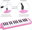EastRock 32 Key Melodica Instrument Keyboard Soprano Piano Style with Mouthpiece Tube Sets and Carrying Bag for Kids Beginners Adults Gift Pink by TinyTreasures Baby Boutique