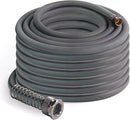 5/8’’ Heavy Duty Garden Hose 100 ft – Outdoor Hybird Water Hose with Solid Fitting - Flexible, Kinkless, Lightweight Garden Hose for Lawn Watering, Car Washing - Burst 500 Psi (Grey,100 ft) by GreenHaven Gardens